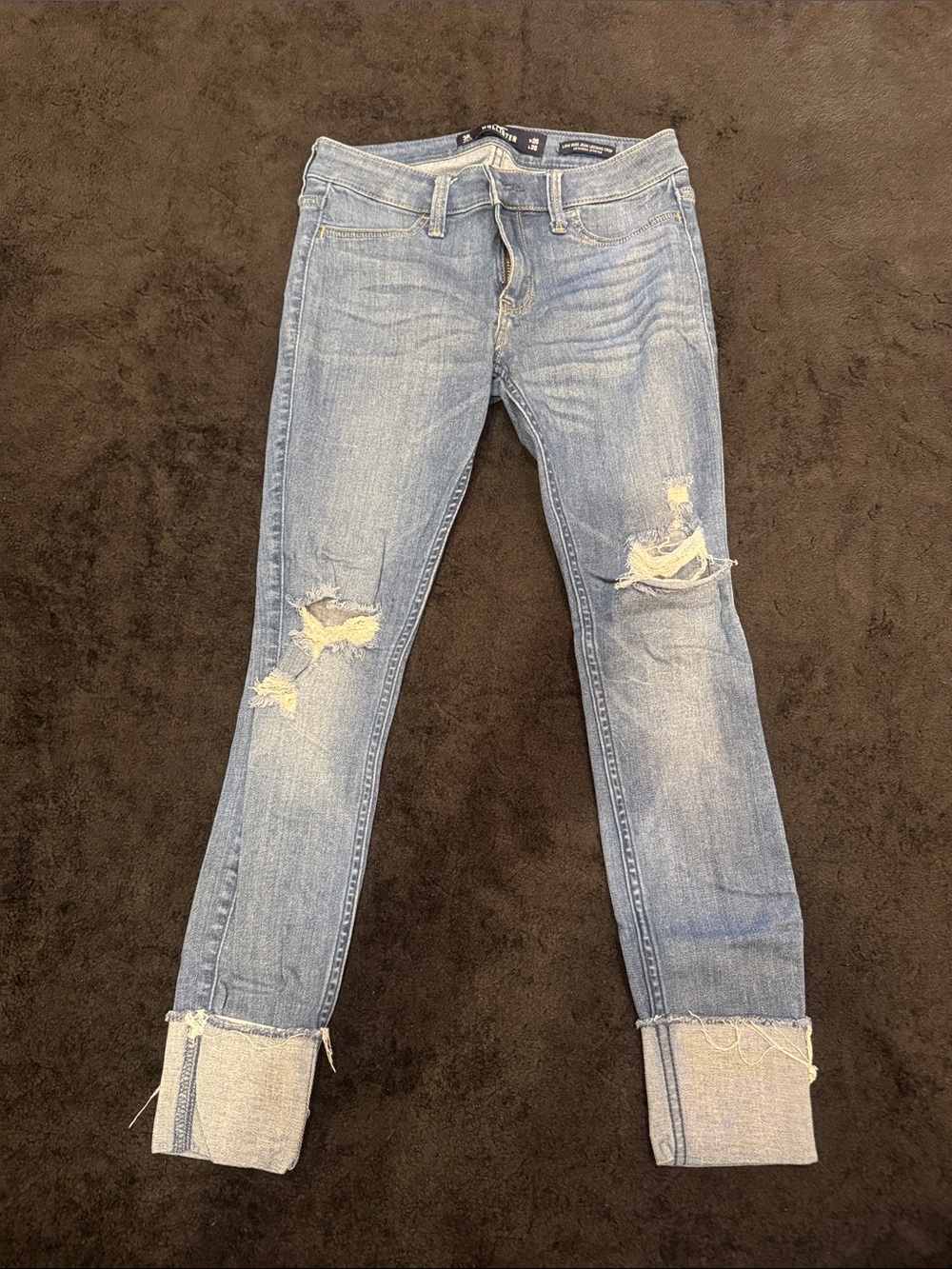Hollister Light Blue Skinny Distressed Jeans